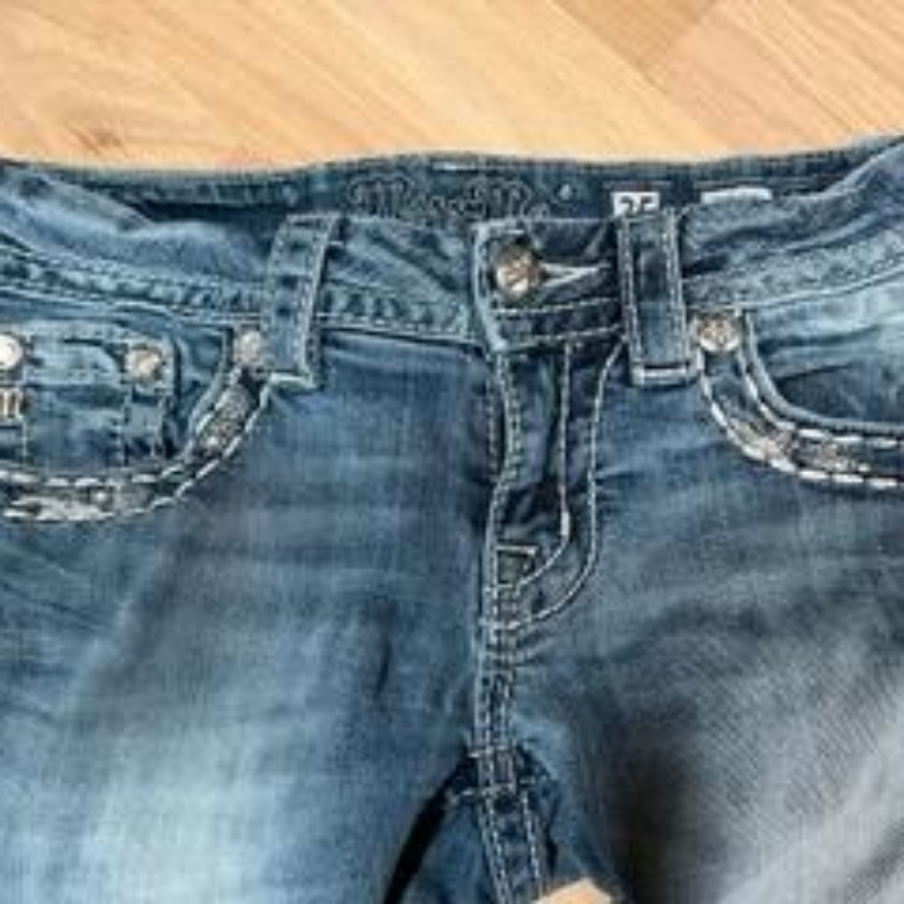 Miss Me Brand Rhinestone Signature Slim Boot Jeans